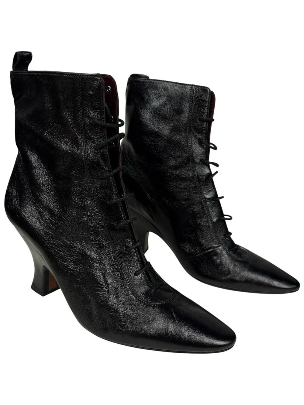 Marc Jacobs The Victorian Patent Leather Witch Lace Heel Boots